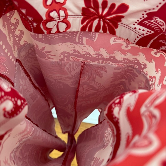 Tori Richard Rendezvous Sage Romper Cardinal Large Red BNWT - Picture 7 of 8